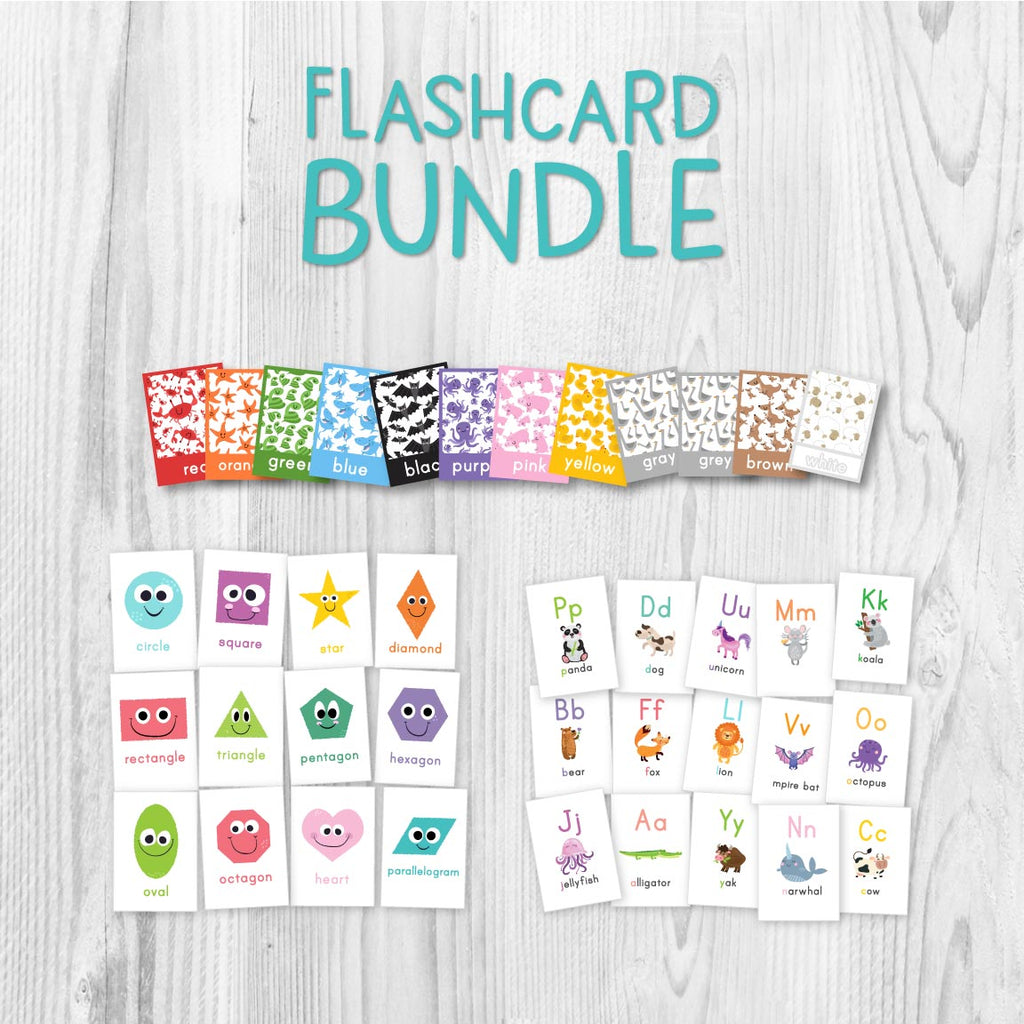shape, color and alphabet flashcards 