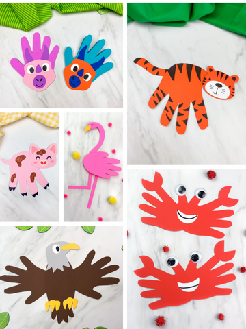 Handprint Animal Crafts & Templates