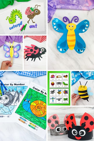 insect activities for kids image collage