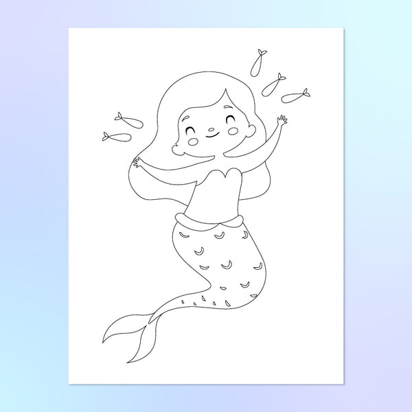 mermaid coloring page pdf 