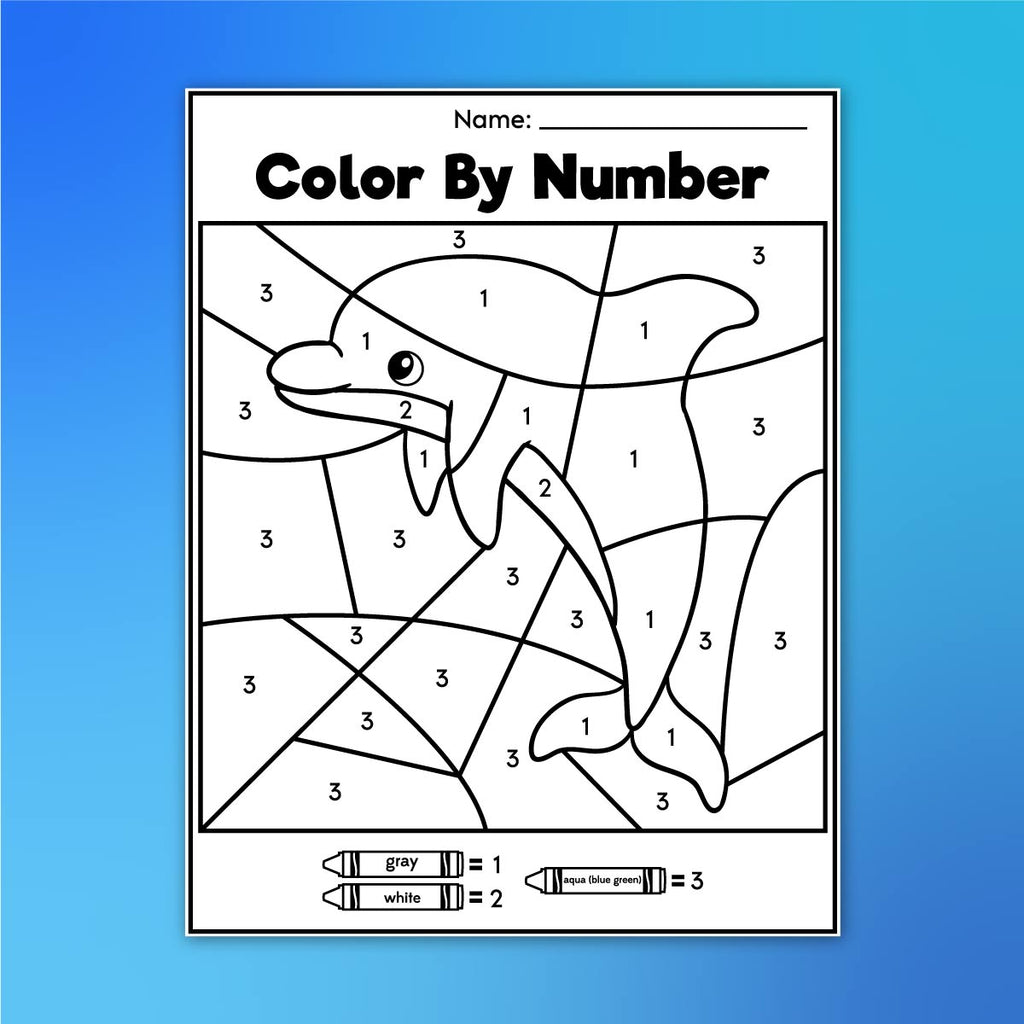 Color By Math Dolphin Dolphin Colour By Numbers