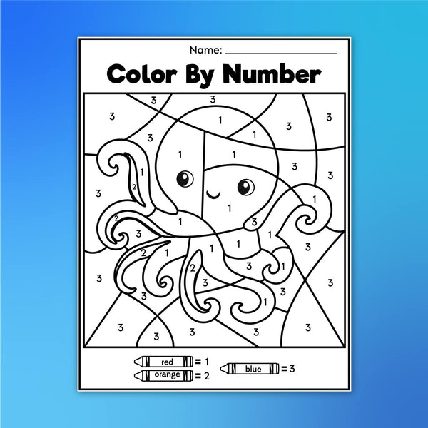 Ocean Color By Number Worksheets