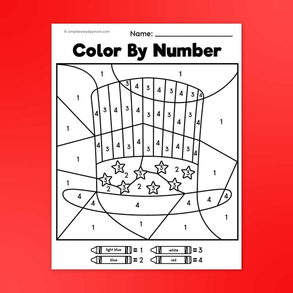 Patriotic Color By Number Printables