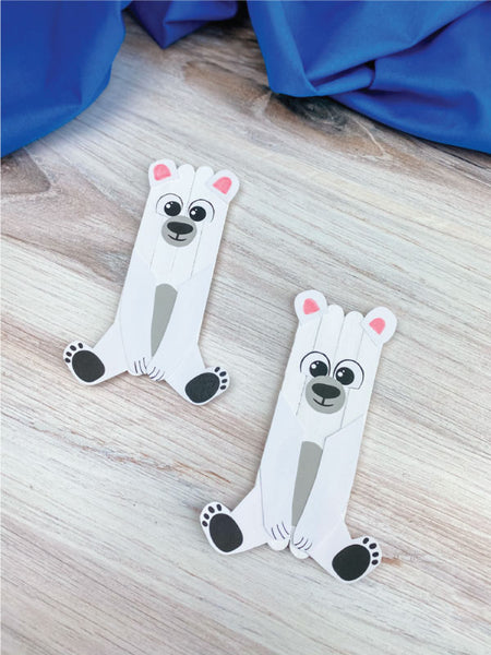 2 polar bear popsicle stick crafts