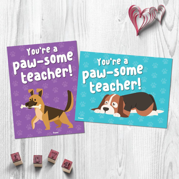 Puppy Valentine Card Printables