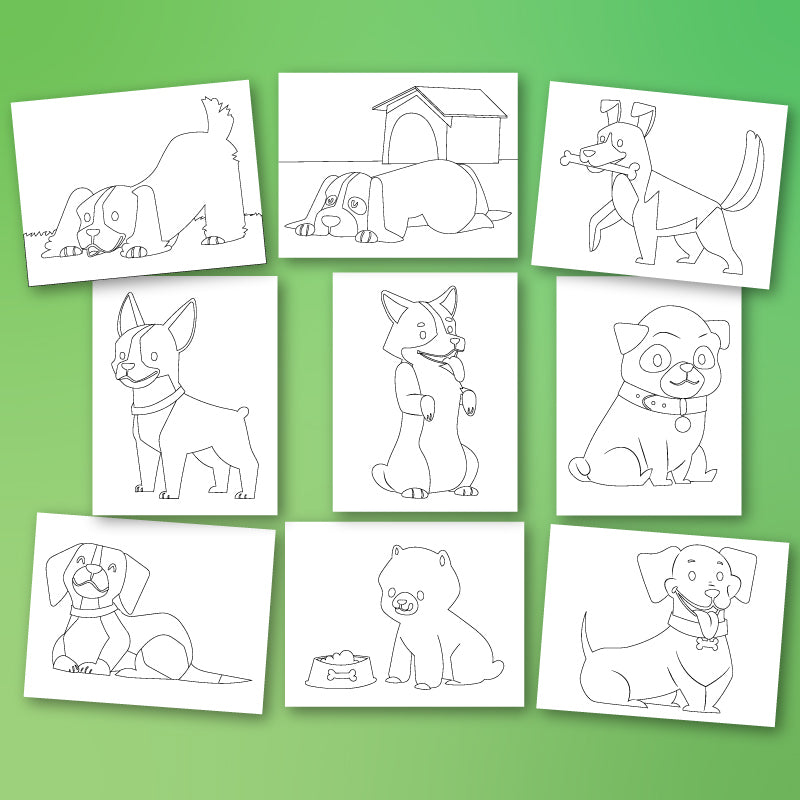 collection of puppy coloring pages