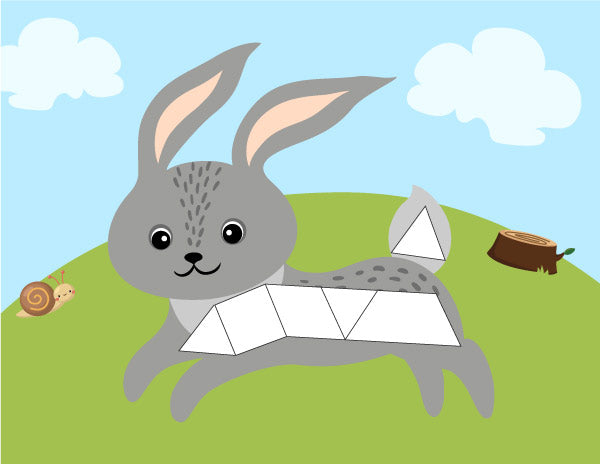 bunny tangram mat