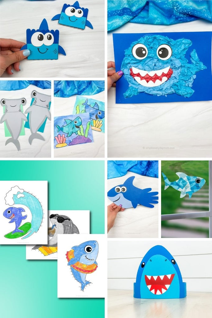 shark activities for kids image collage