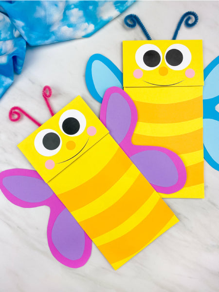 2 butterfly paper bag crafts