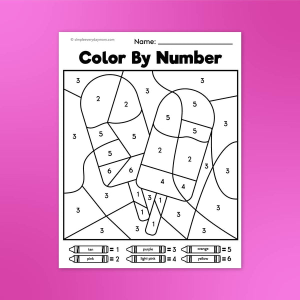 Summer Color By Number Printables