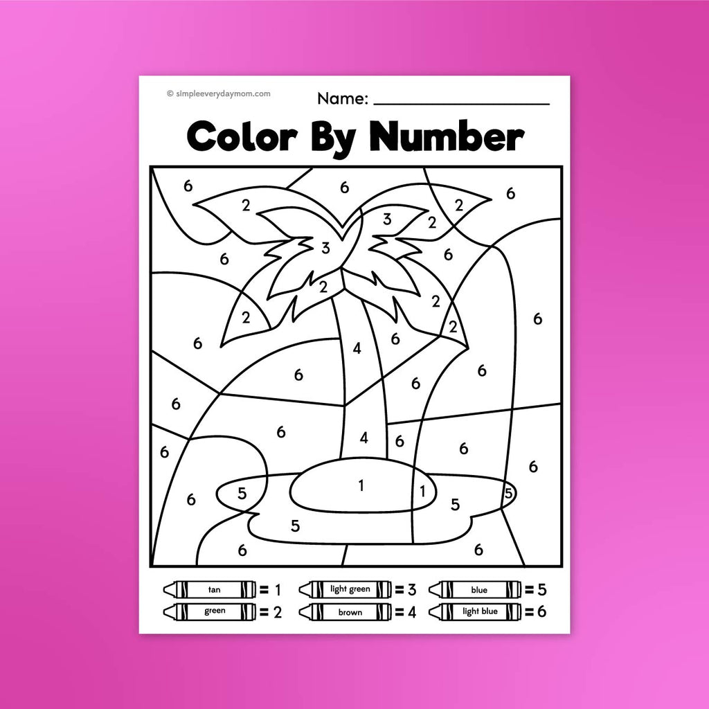 Summer Color By Number Printables