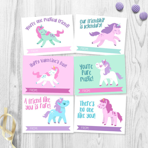 Unicorn Valentine Cards